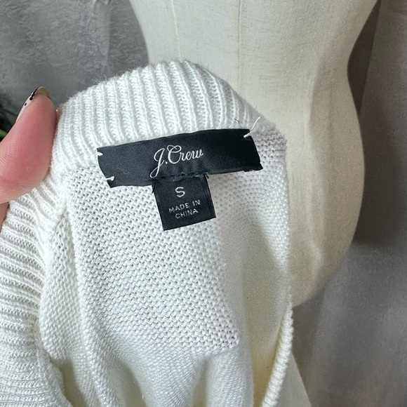 NEW J.Crew Women’s Crewneck Knit Flare Sleeve Sweater in White Sz Small - Picture 6 of 10